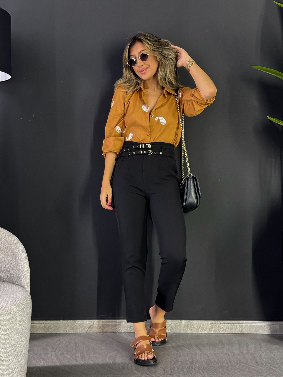 CAMISA IRIS CARAMELO