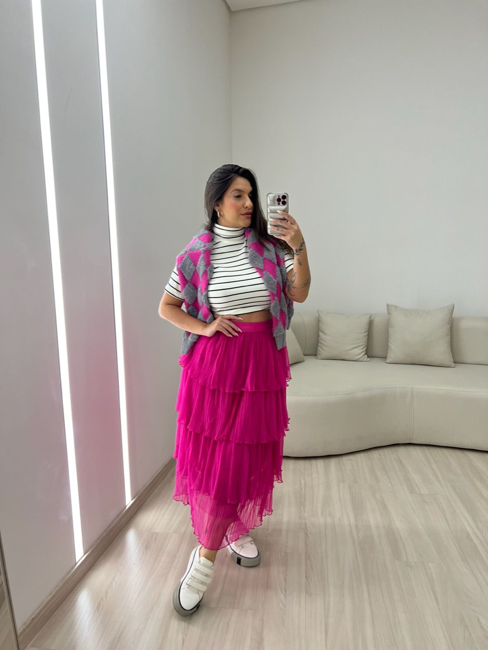 BLUSA LÍVIA CANELADA OFF LISTRADA