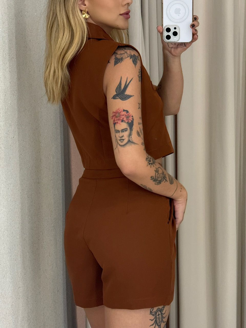 CONJUNTO JOYCE Short Caramelo
