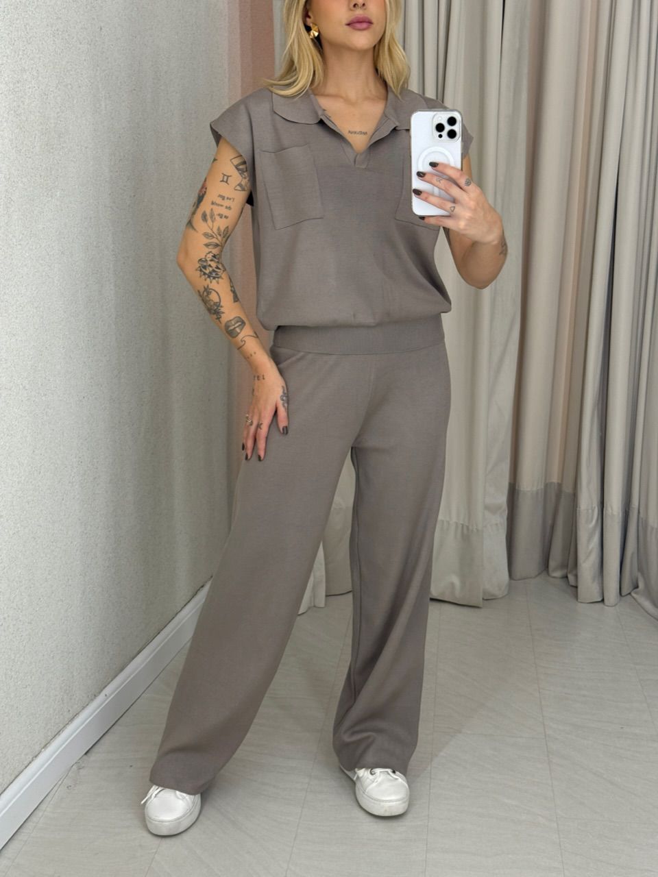CONJUNTO MARA CALÇA CAQUI