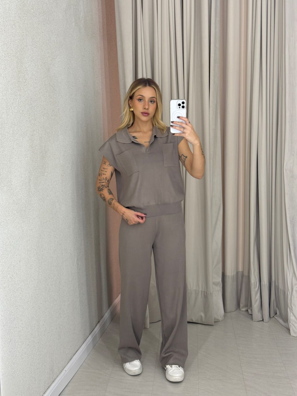 CONJUNTO MARA CALÇA CAQUI