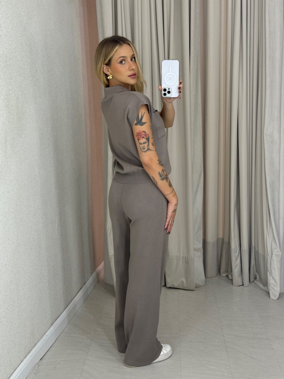 CONJUNTO MARA CALÇA CAQUI