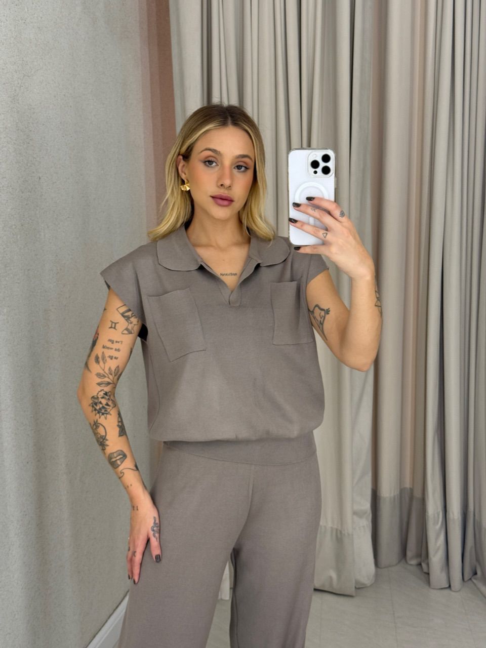 CONJUNTO MARA CALÇA CAQUI