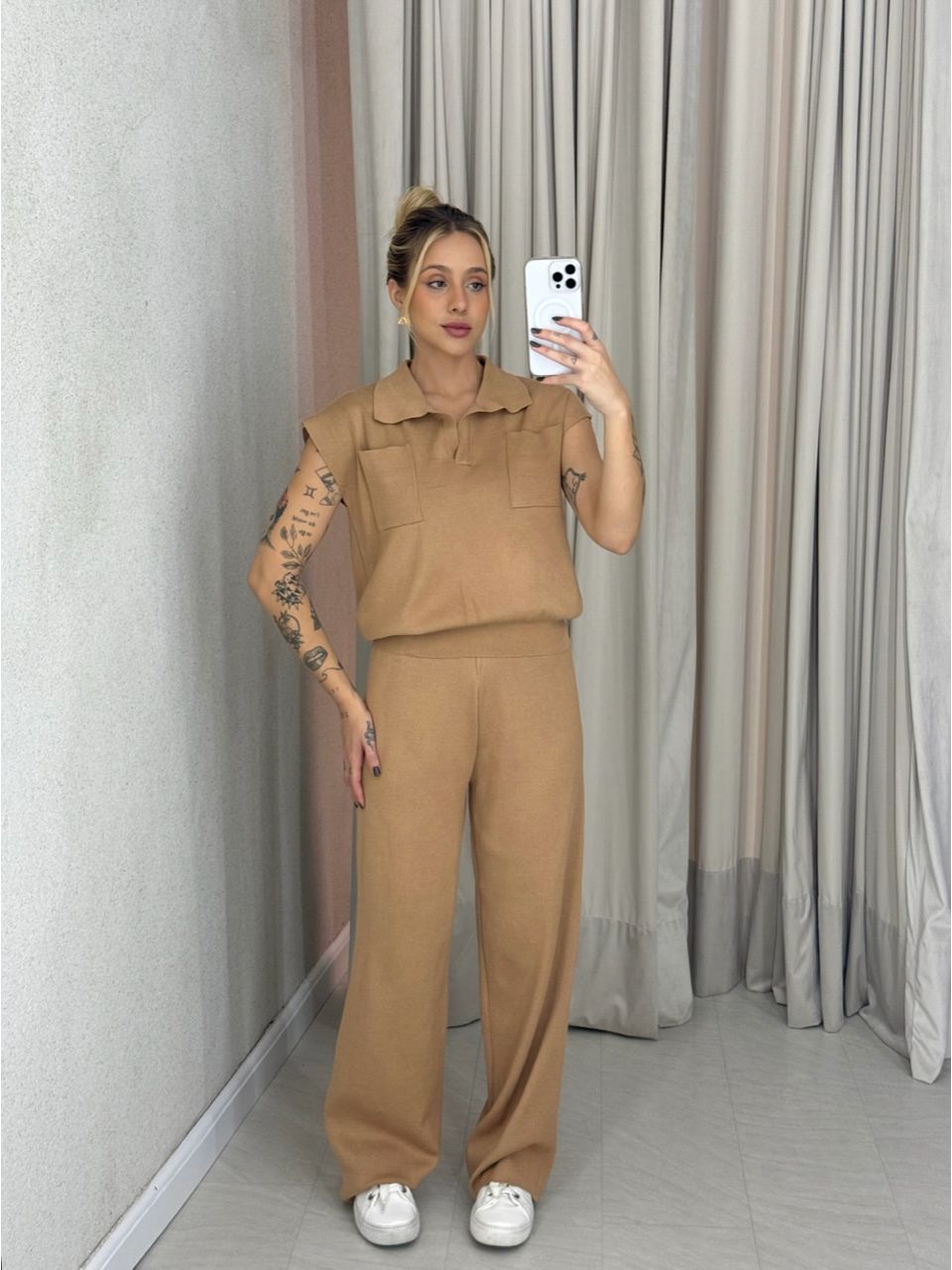 CONJUNTO MARA CALÇA NUDE - 0063010049 - CAROLLA FERRARO