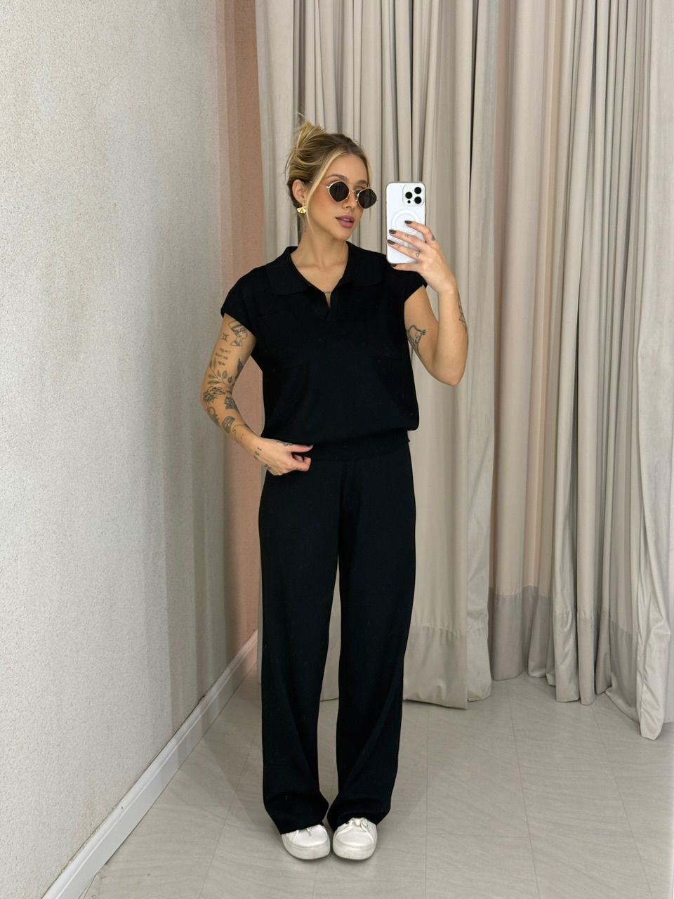 CONJUNTO MARA CALÇA PRETO - 0063010032 - CAROLLA FERRARO