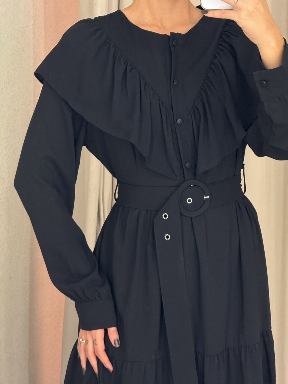 VESTIDO NADIELY BABADO preto