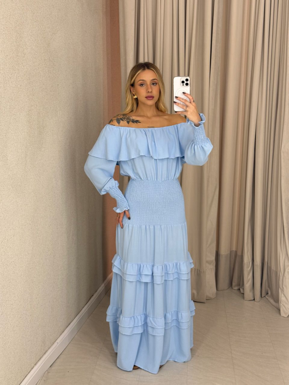 VESTIDO REGIANE LASTEX azul