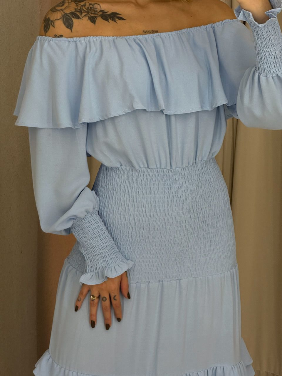 VESTIDO REGIANE LASTEX azul