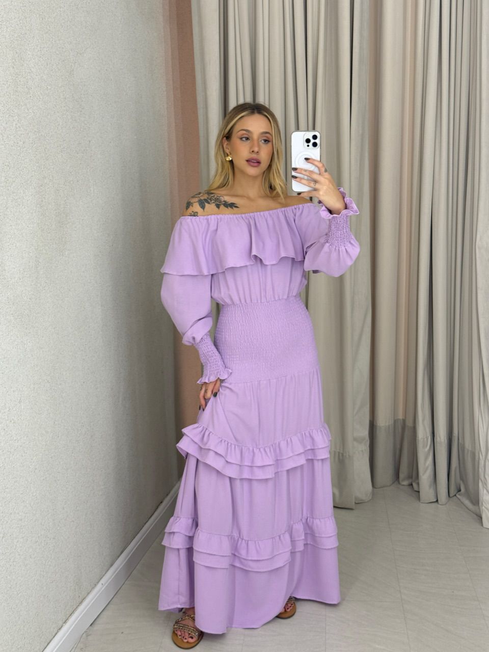 VESTIDO REGIANE LASTEX Lilas