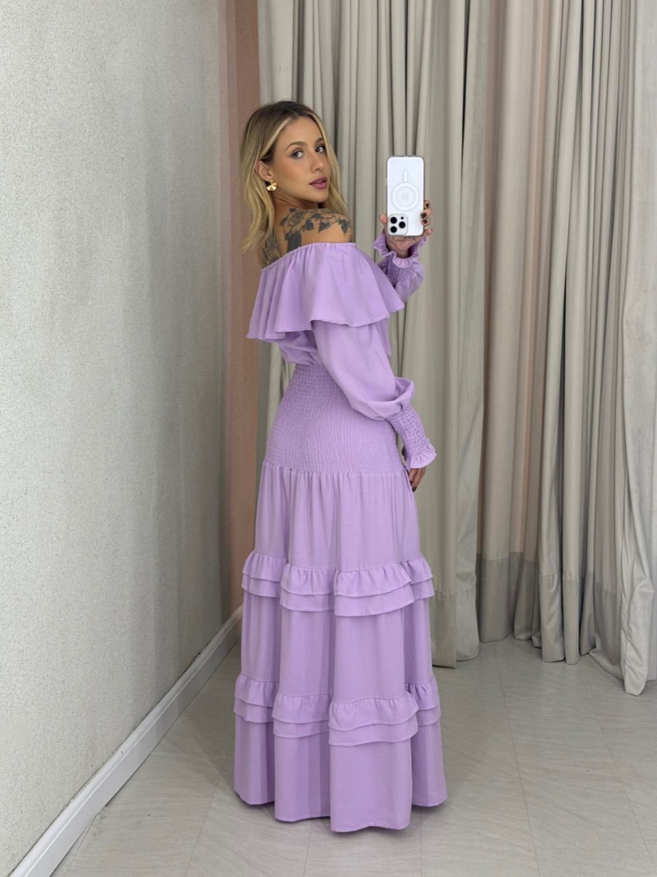VESTIDO REGIANE LASTEX Lilas