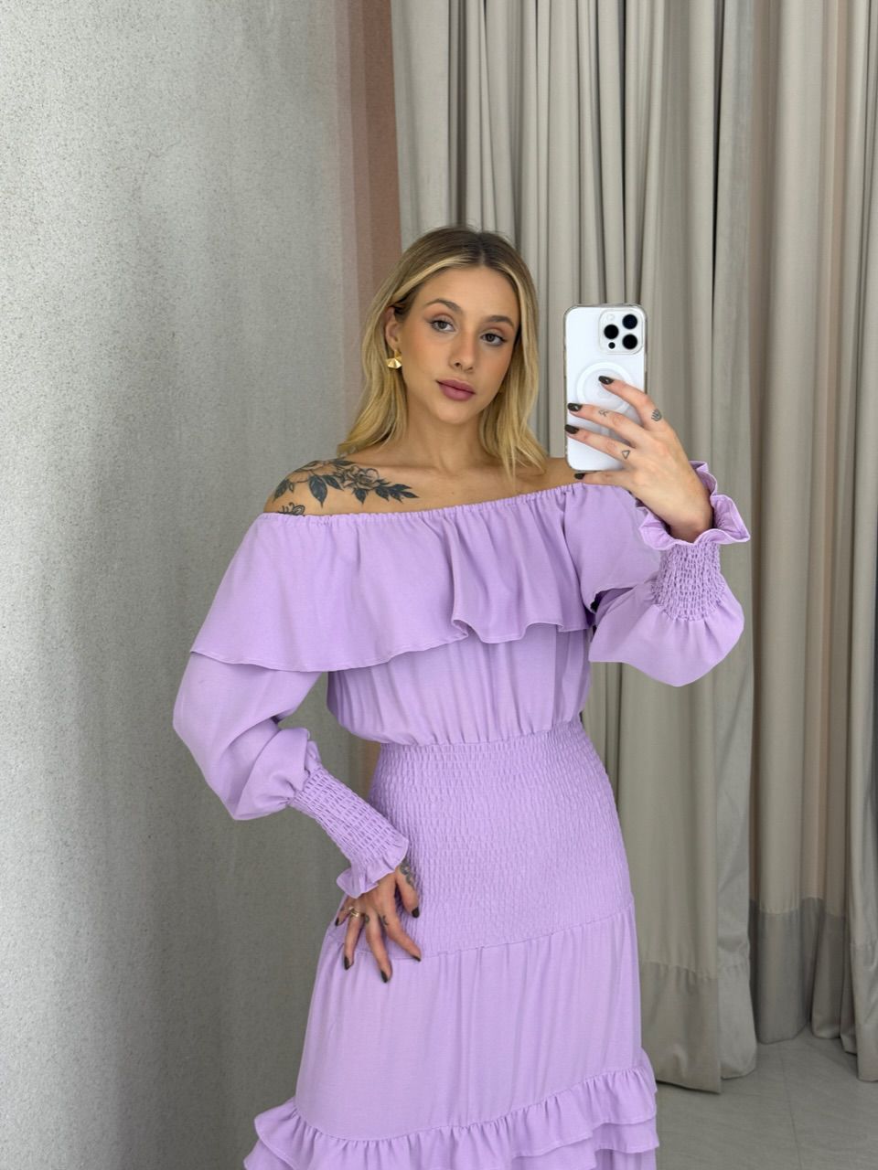VESTIDO REGIANE LASTEX Lilas