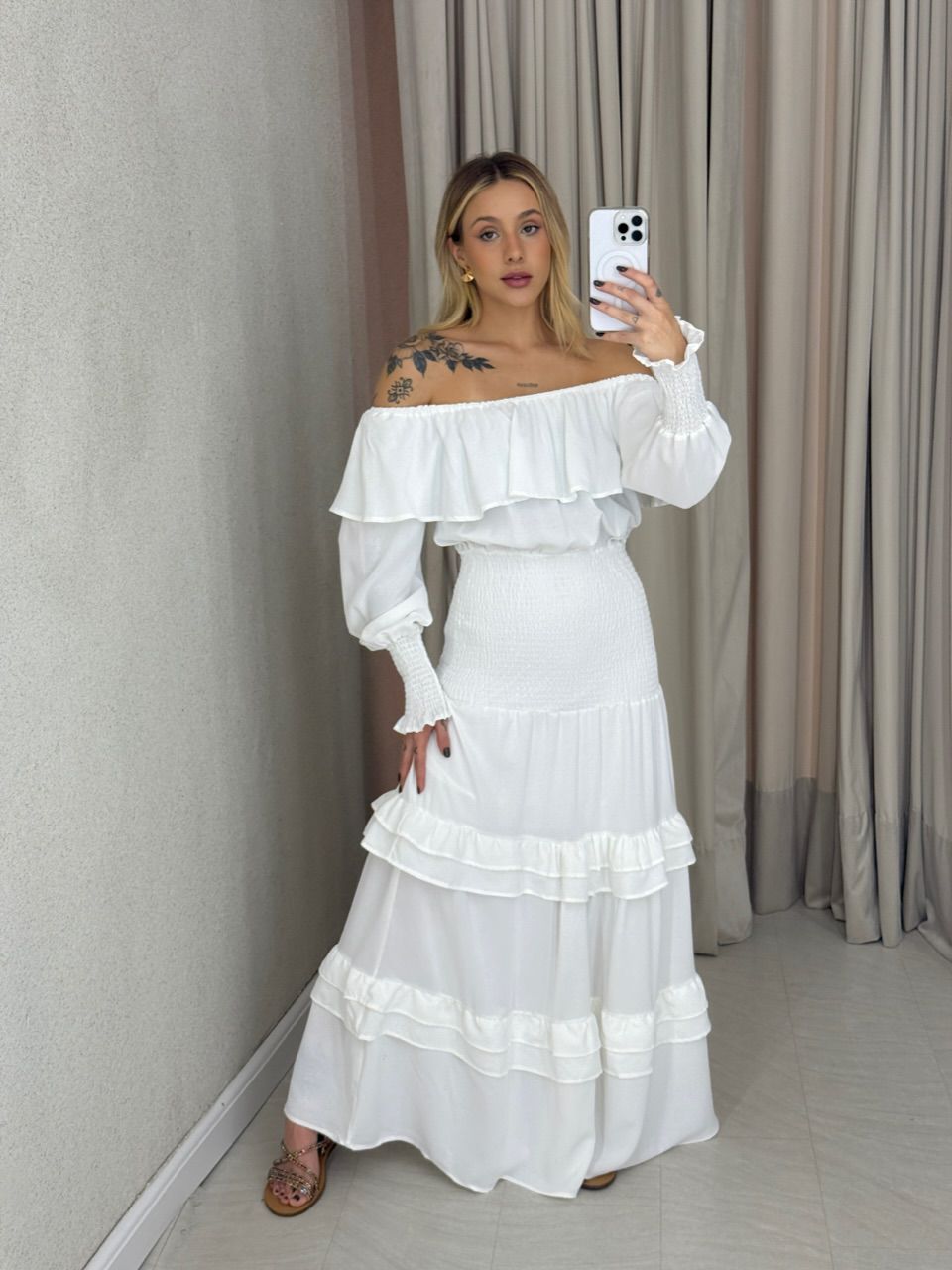 VESTIDO REGIANE LASTEX off - 0063020048 - CAROLLA FERRARO