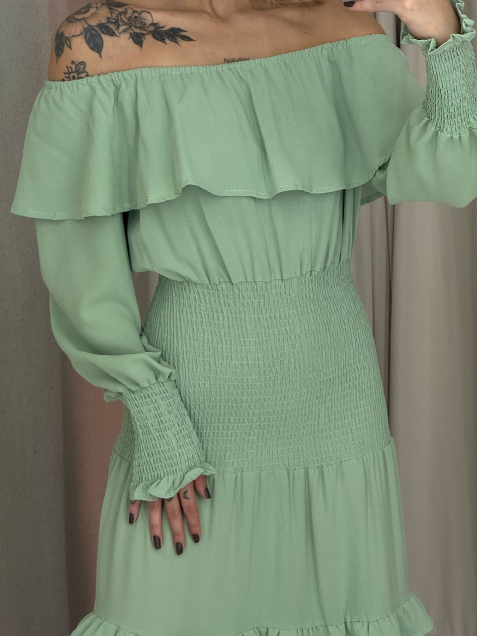 VESTIDO REGIANE LASTEX verde
