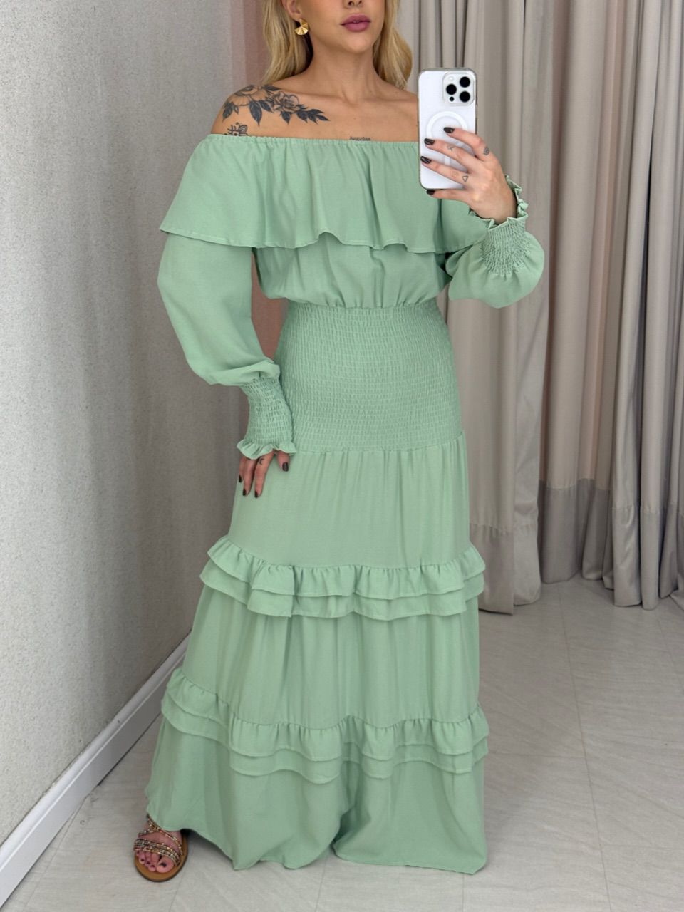 VESTIDO REGIANE LASTEX verde