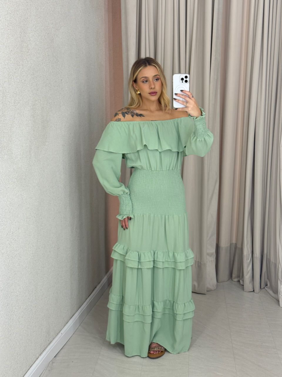 VESTIDO REGIANE LASTEX verde