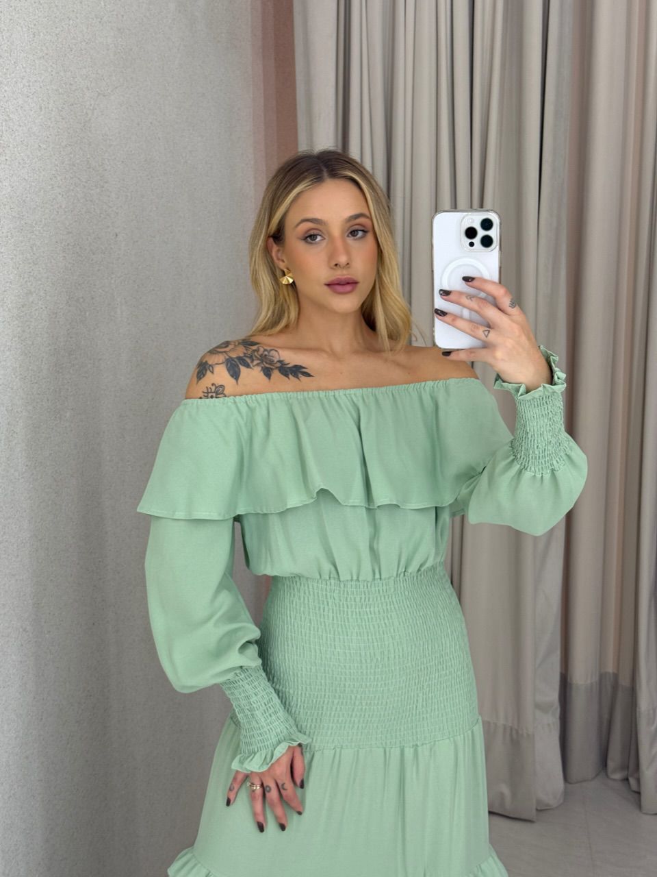 VESTIDO REGIANE LASTEX verde