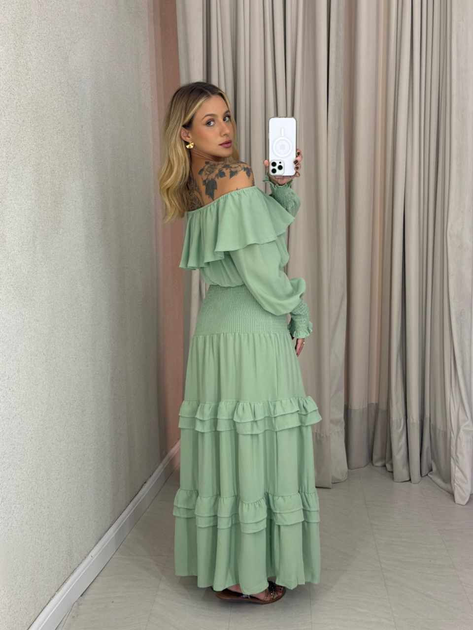 VESTIDO REGIANE LASTEX verde