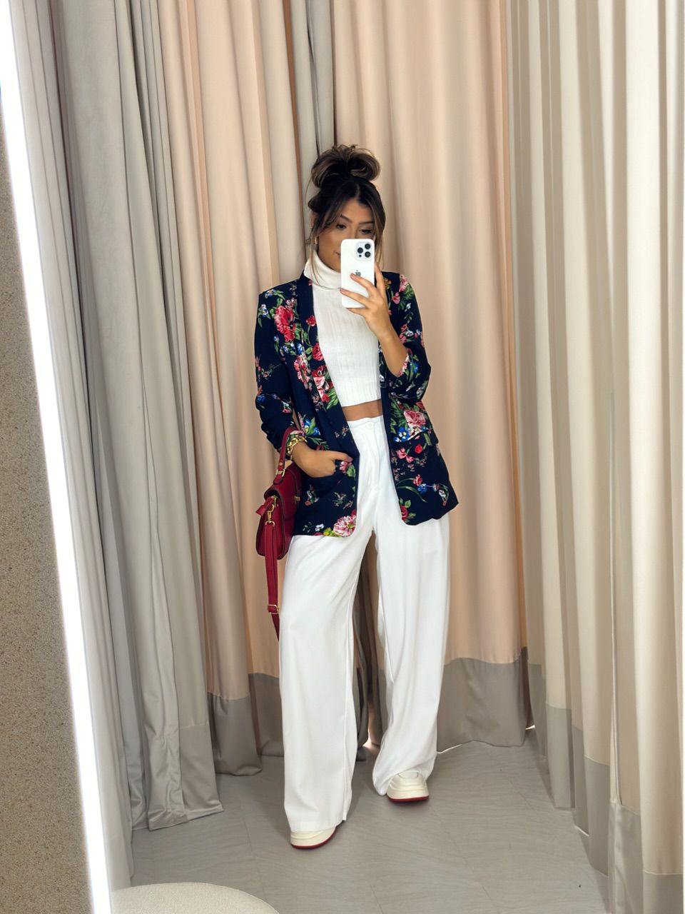BLAZER ESTAMPA FLORAL MARINHO