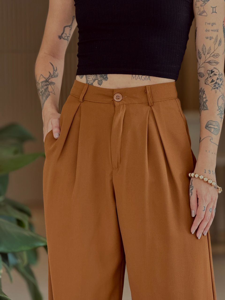 CALÇA INGRID PANTALONA FERRUGEM