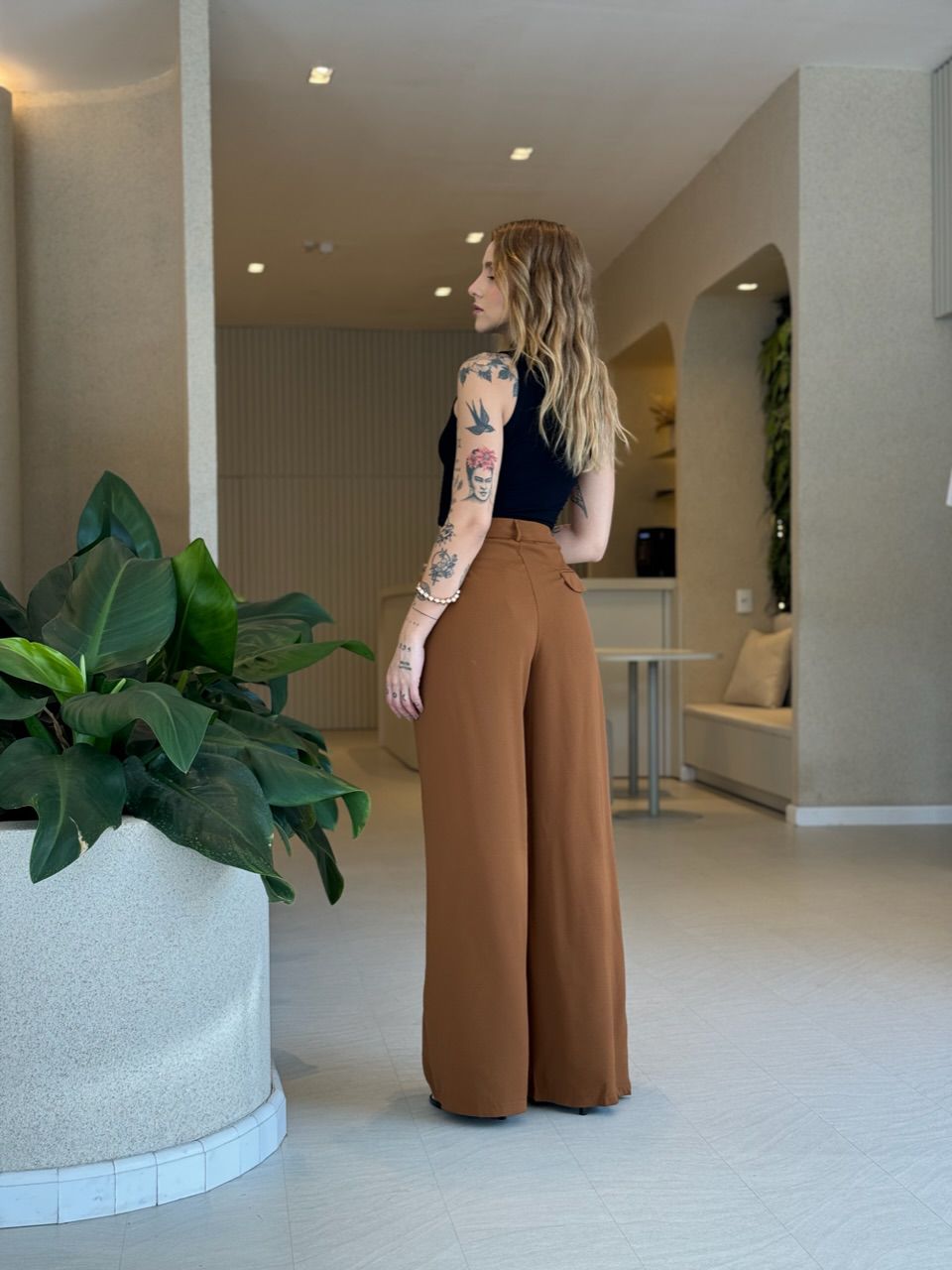 CALÇA INGRID PANTALONA FERRUGEM
