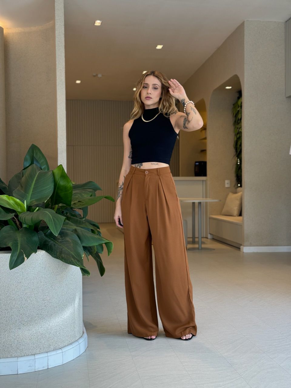 CALÇA INGRID PANTALONA FERRUGEM
