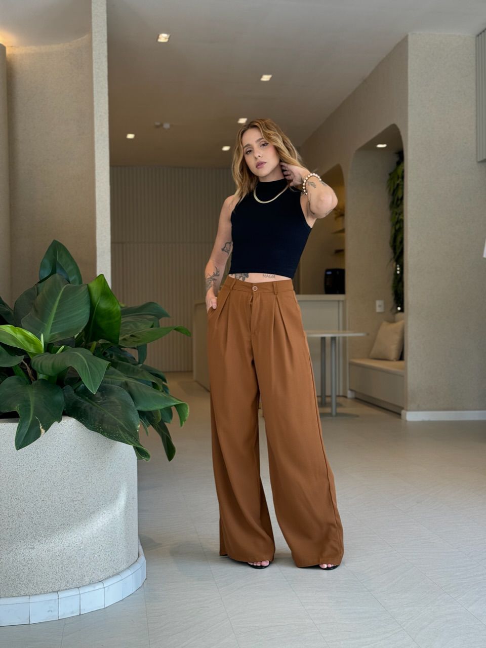 CALÇA INGRID PANTALONA FERRUGEM