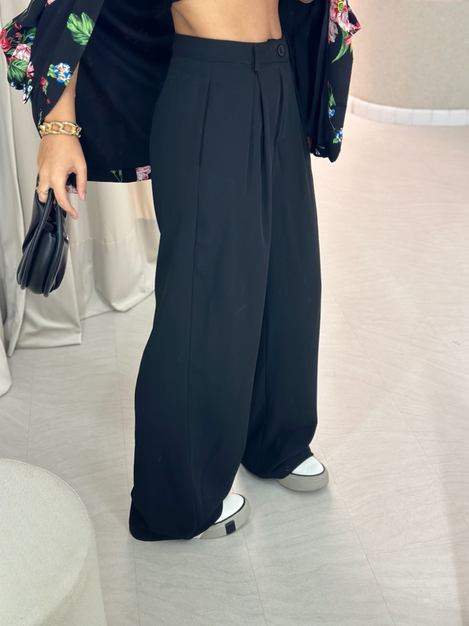 CALÇA INGRID PANTALONA PRETA