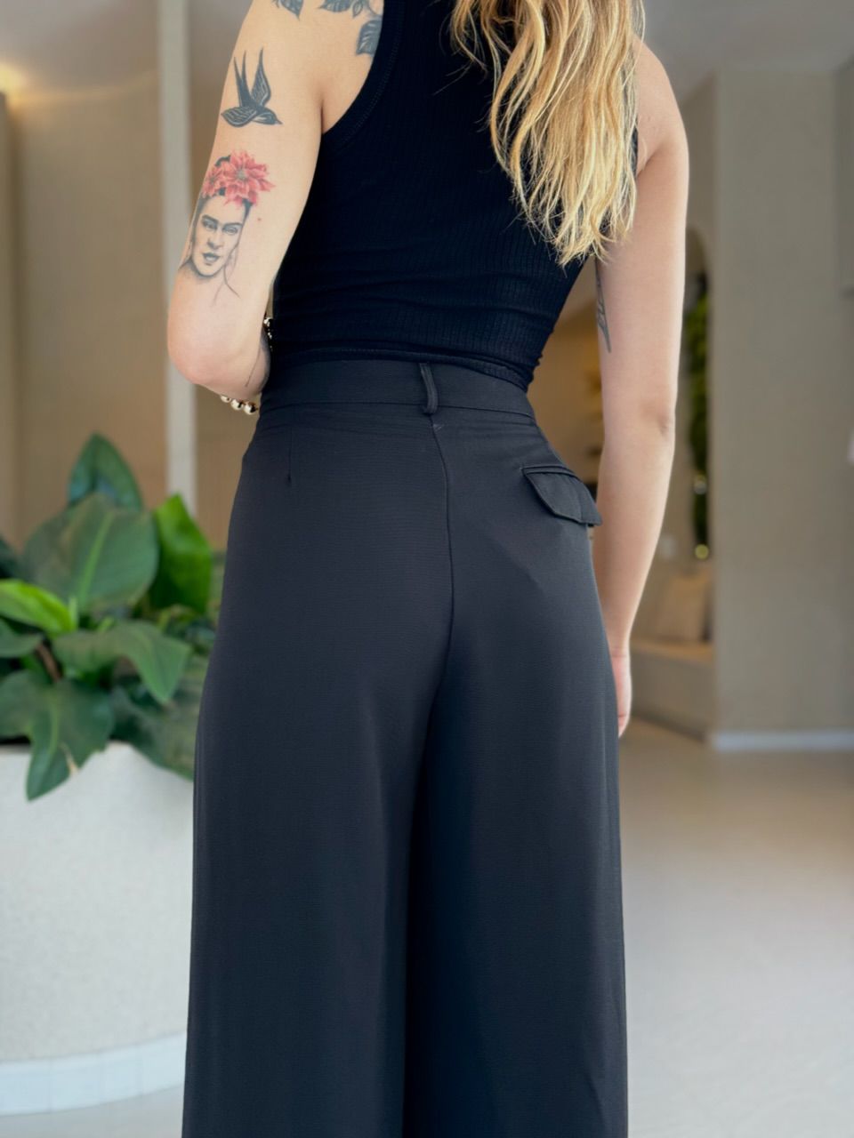 CALÇA INGRID PANTALONA PRETA
