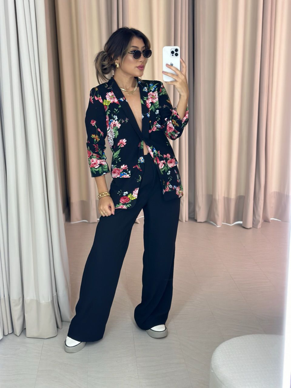 CALÇA INGRID PANTALONA PRETA