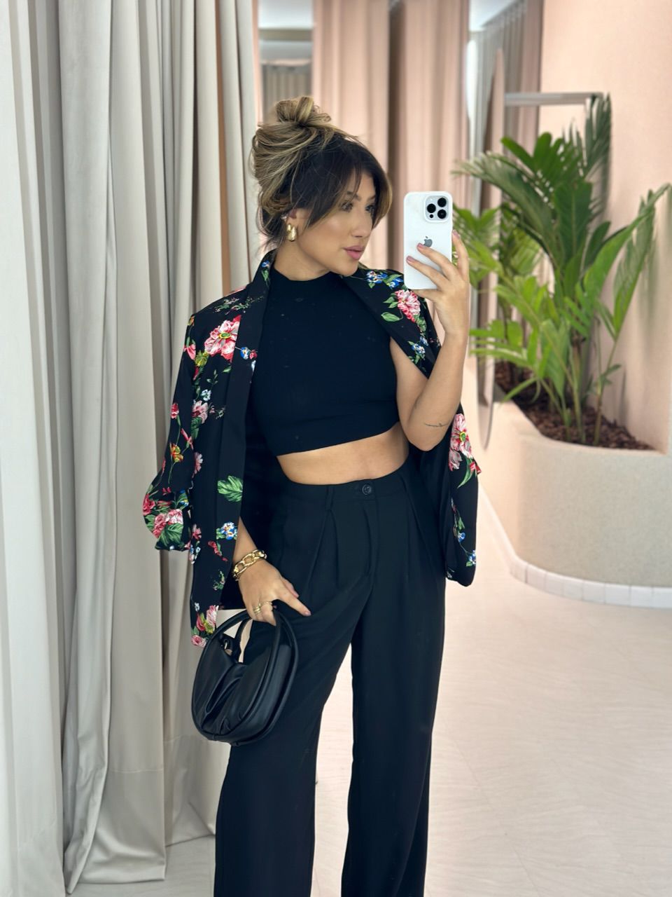 CALÇA INGRID PANTALONA PRETA