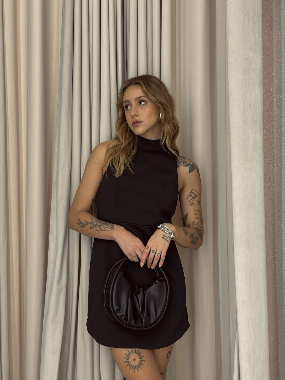 VESTIDO YARA FORRO SHORT PRETO
