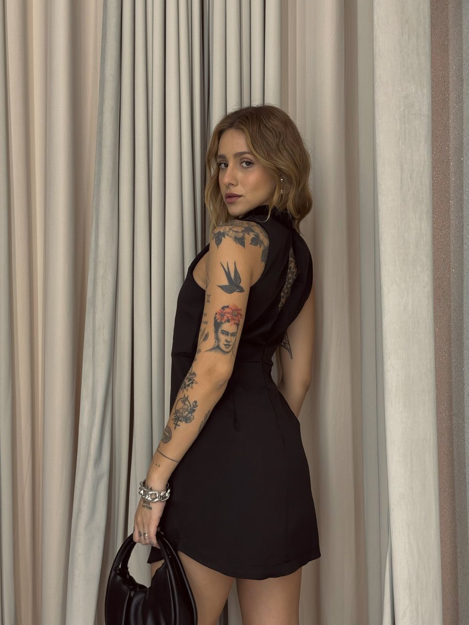 VESTIDO YARA FORRO SHORT PRETO