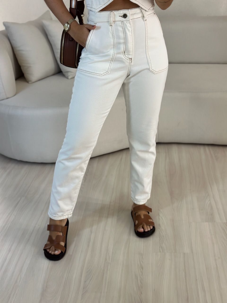 CALÇA AGNES JEANS CRU - 0053740132 - CAROLLA FERRARO