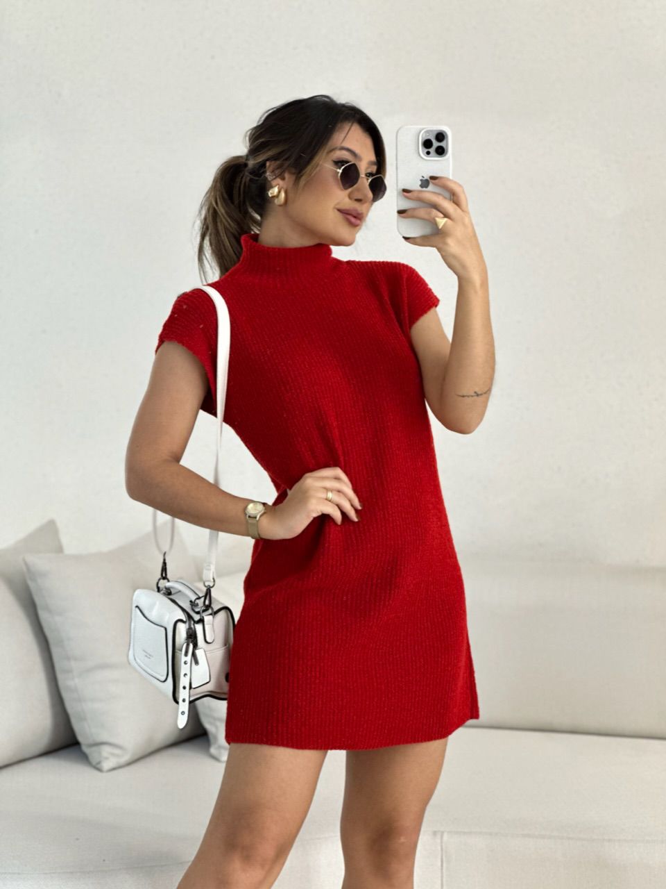 VESTIDO LUANA TRICOT MUSCLE VERMELHO - 0053710006 - CAROLLA FERRARO