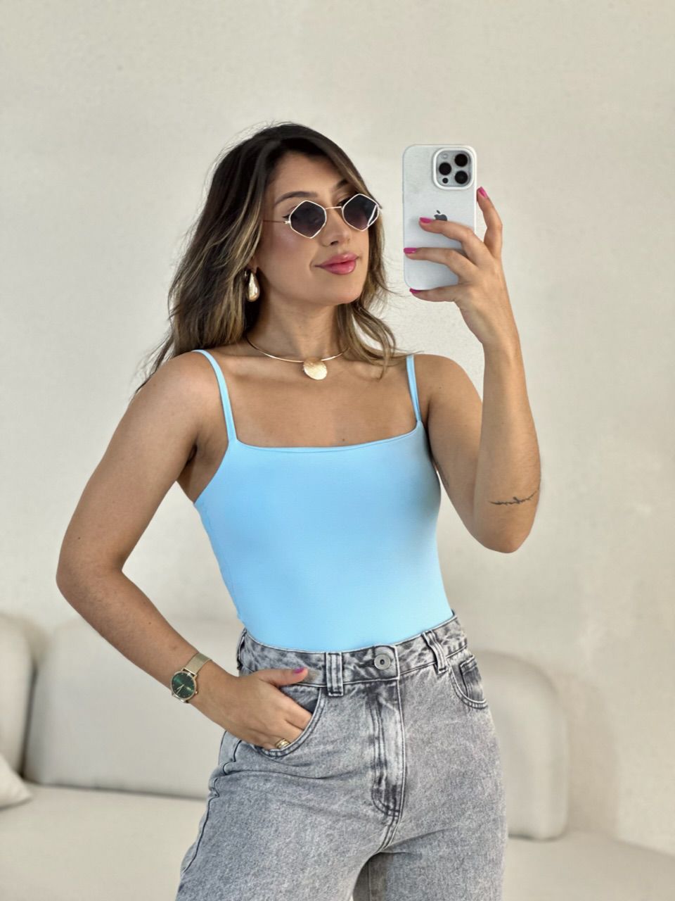 BODY ARIEL ALÇA BABY BLUE - 0054140365 - CAROLLA FERRARO