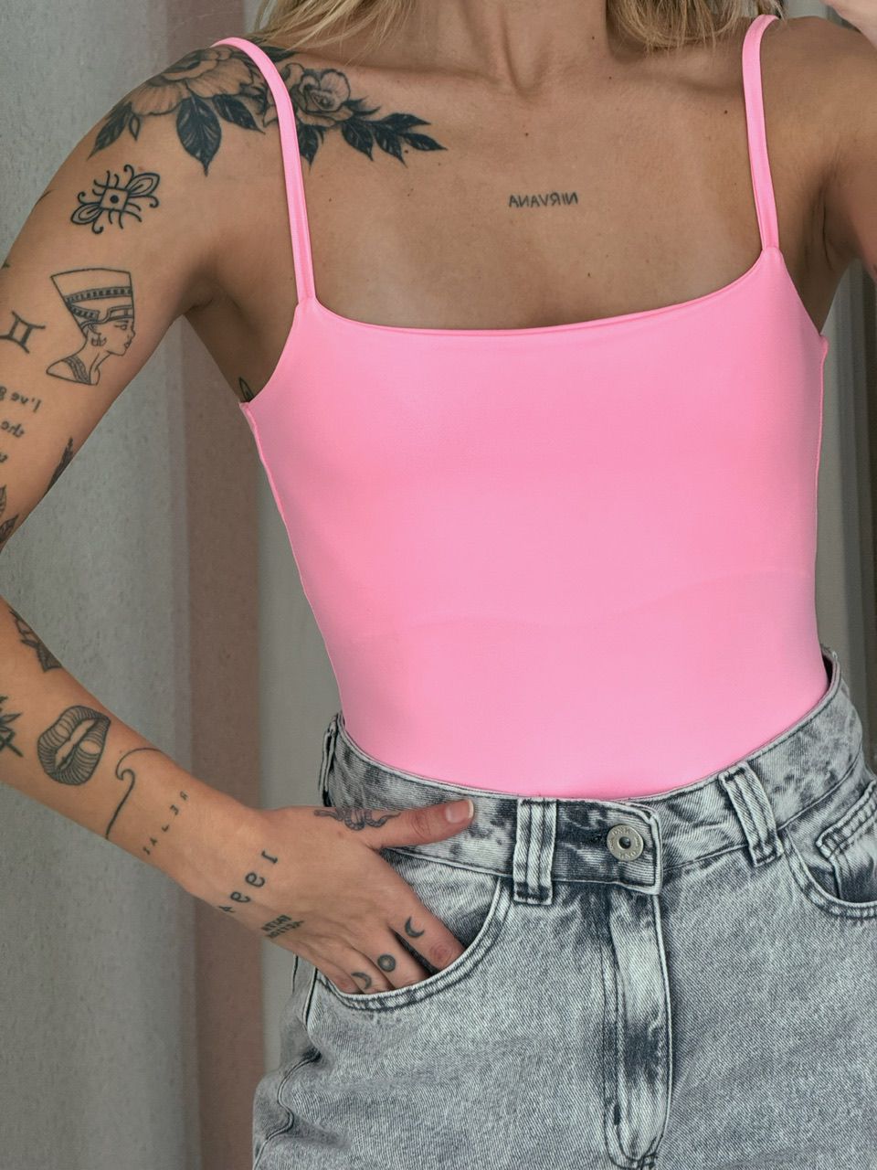 BODY ARIEL ALÇA BABY PINK