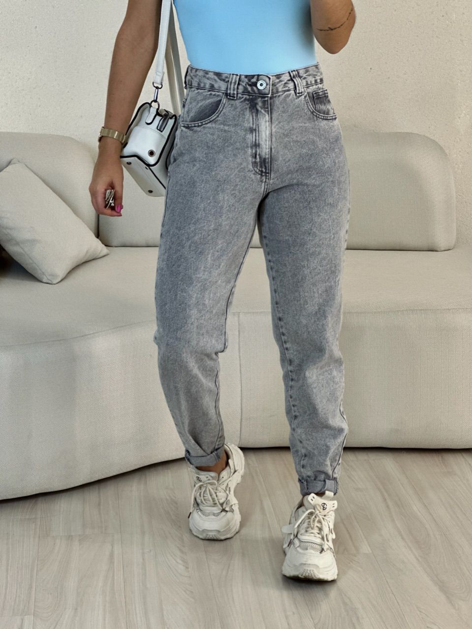CALÇA LUANA MOM ESTONADA - 0054890251 - CAROLLA FERRARO