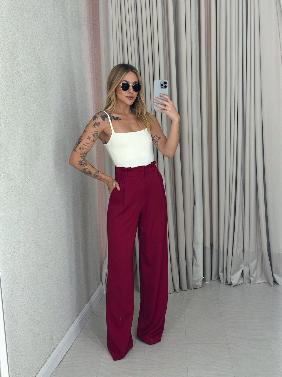 CALÇA PATRÍCIA PANTALONA CHERRY RED - 0054880330 - CAROLLA FERRARO