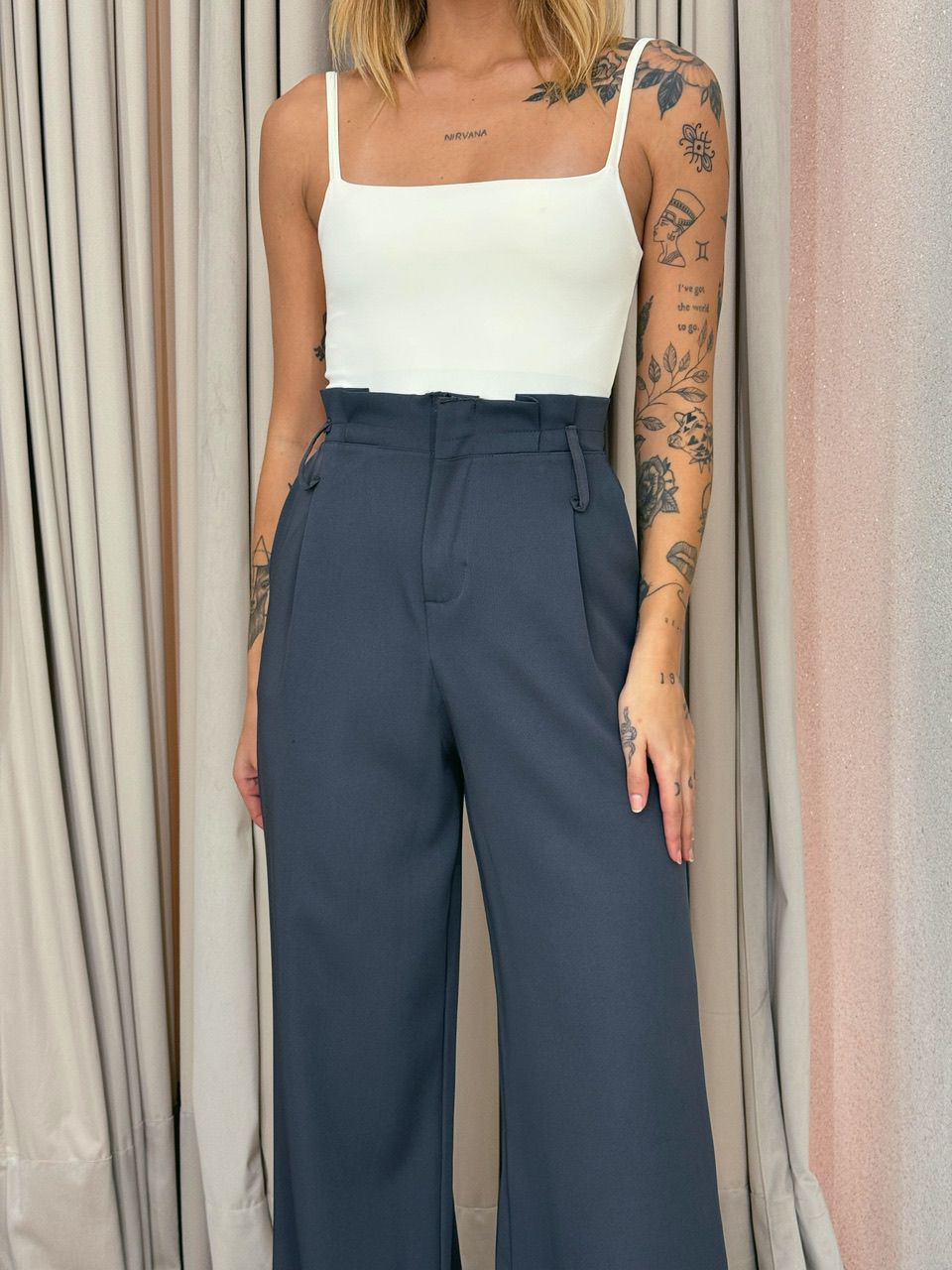 CALÇA PATRÍCIA PANTALONA CINZA