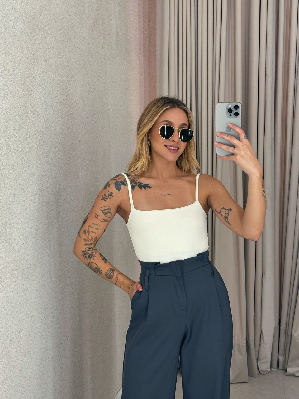 CALÇA PATRÍCIA PANTALONA CINZA