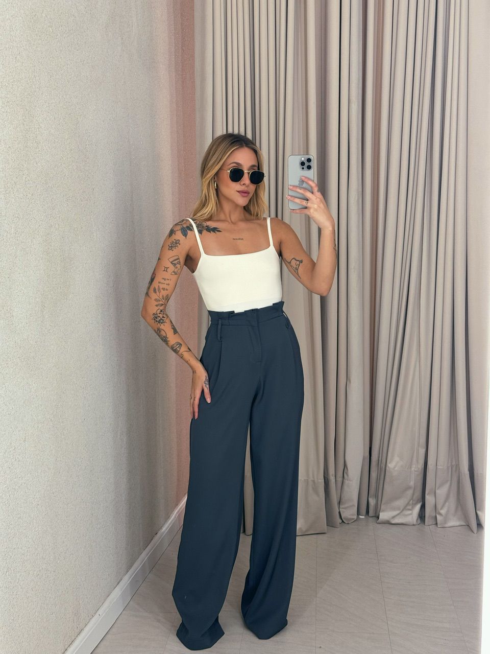 CALÇA PATRÍCIA PANTALONA CINZA