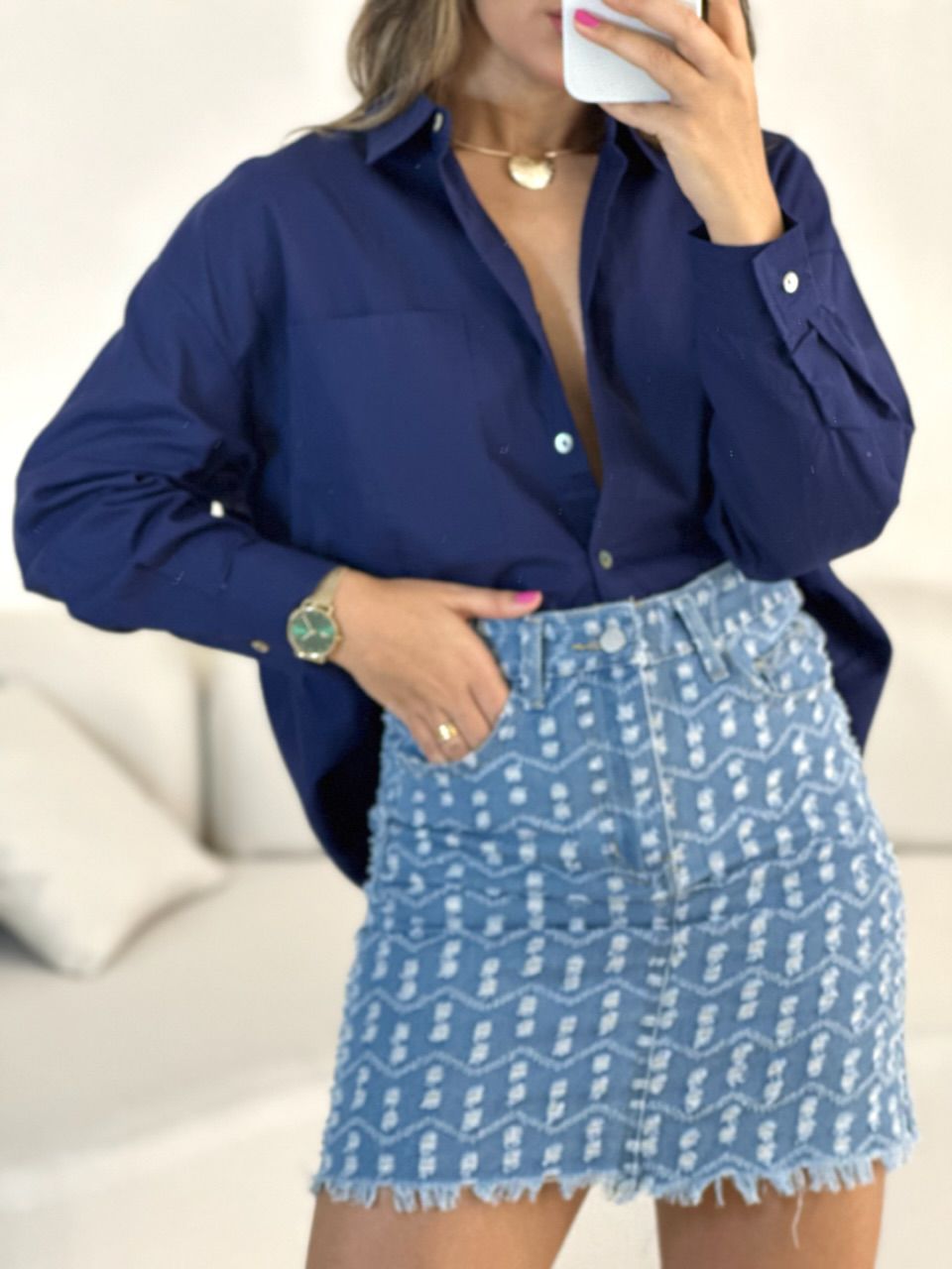 CAMISA PAOLA OVER MARINHO