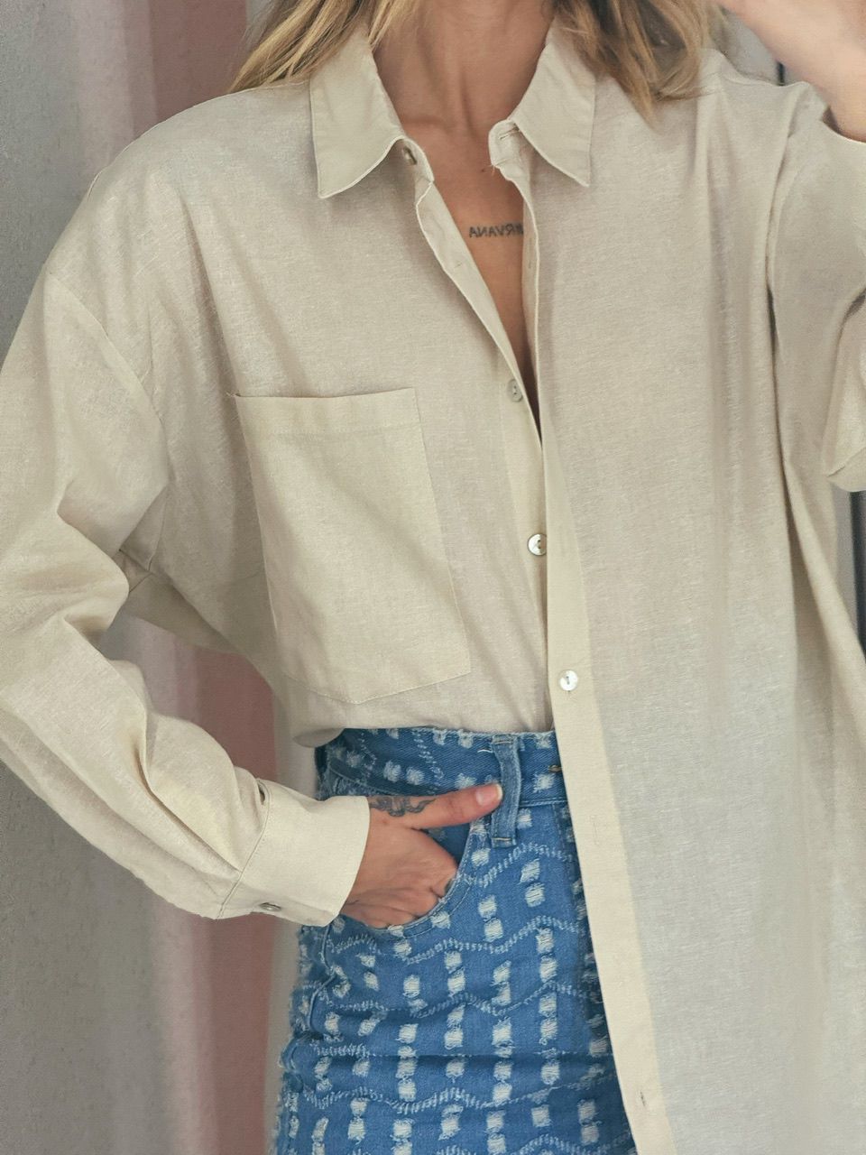 CAMISA PAOLA OVER NUDE