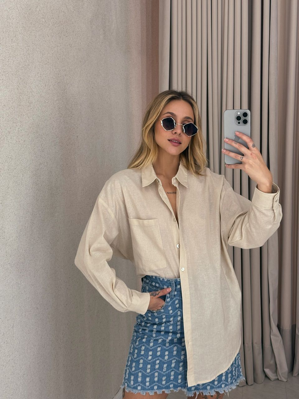 CAMISA PAOLA OVER NUDE