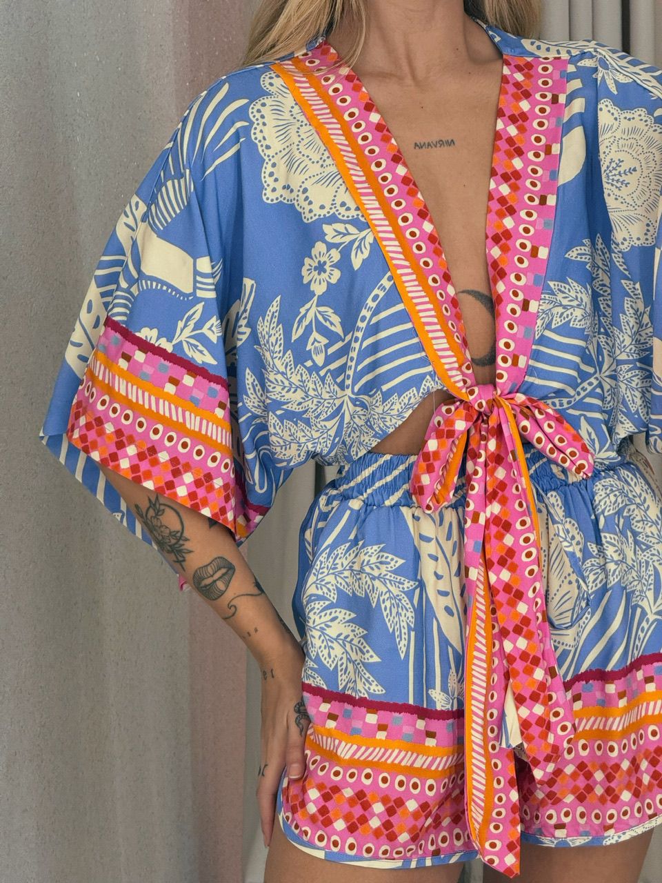 CONJUNTO ANDRESSA ESTAMPADO AZUL