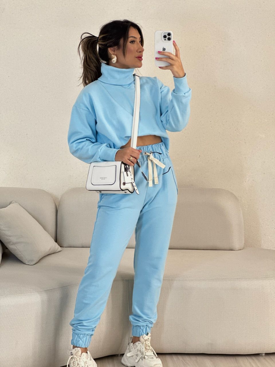 CONJUNTO JANE MOLETOM BABY BLUE - 0054940365 - CAROLLA FERRARO