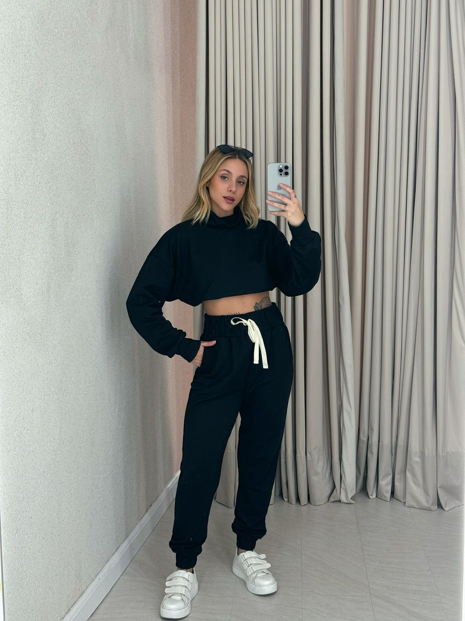 CONJUNTO JANE MOLETOM PRETO - 0054940032 - CAROLLA FERRARO