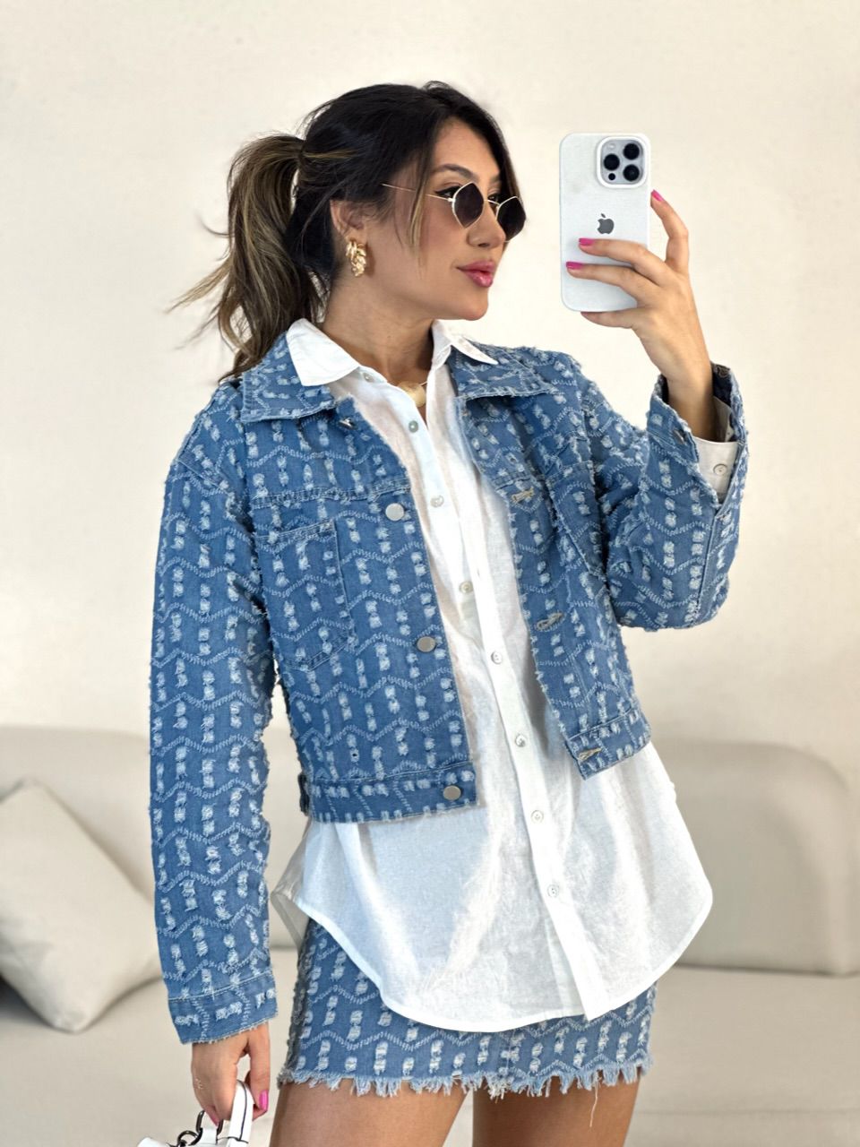 JAQUETA KAREN JEANS JEANS - 0054920122 - CAROLLA FERRARO