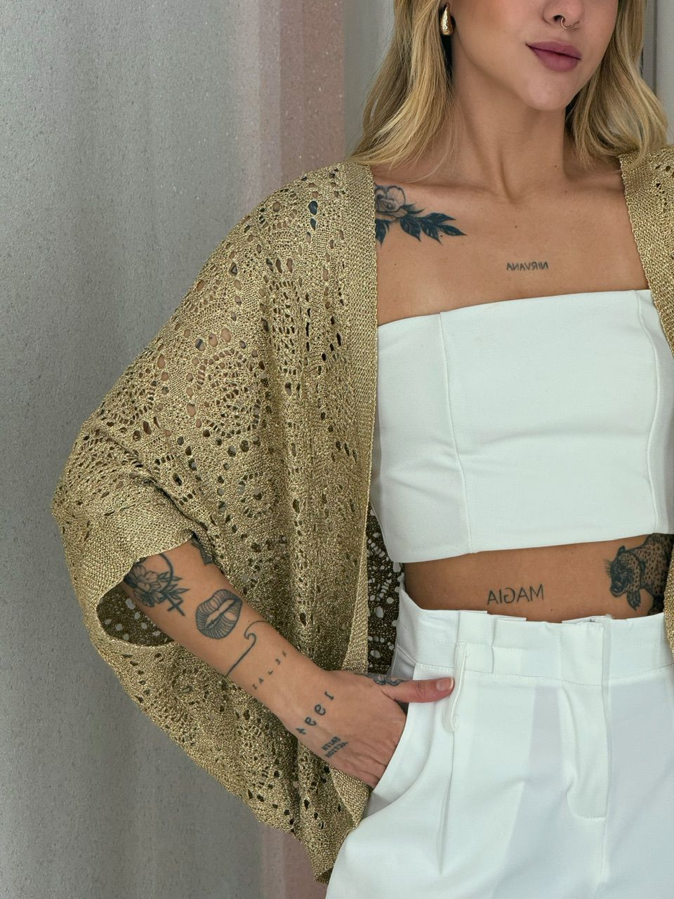 KIMONO HELENA CURTO DOURADO