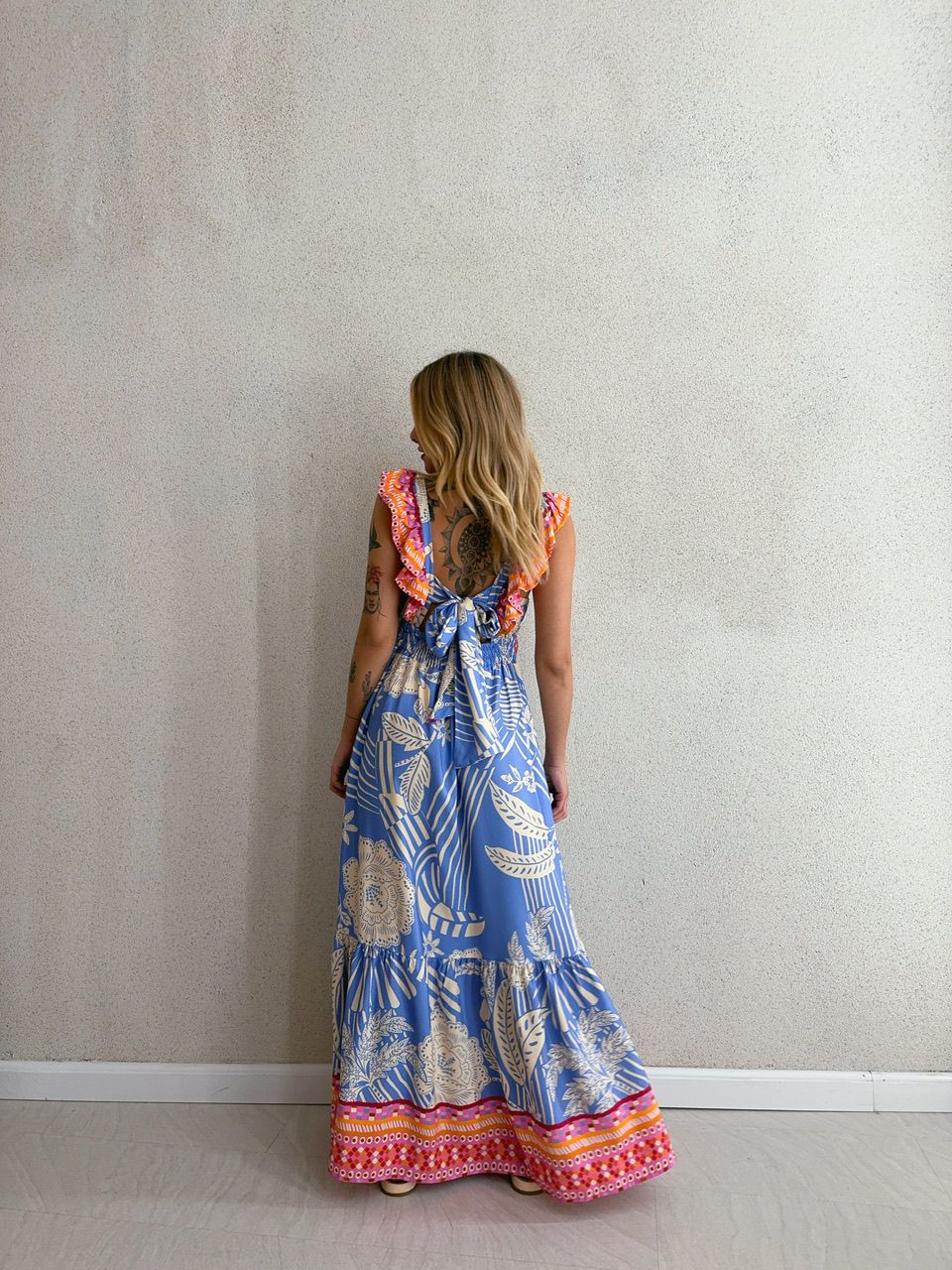 VESTIDO CÁTIA ESTAMPADO AZUL
